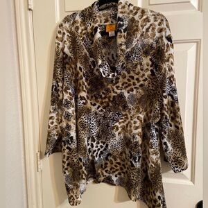 NWOT. Ruby Road Top /Sweater-like with cowl neck browns
